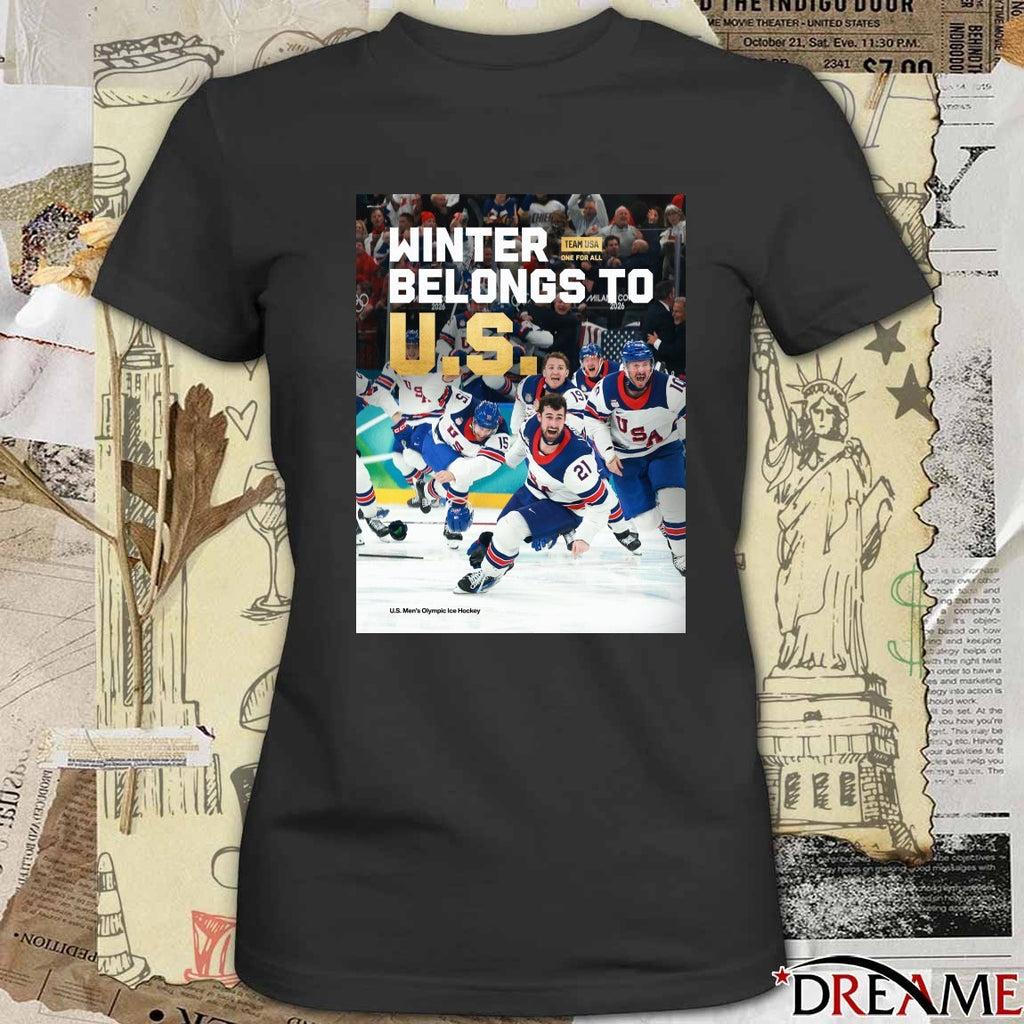 Team USA Winter Belongs To U.S. Men’s Olympic Ice Hockey 2026 Poster t-shirt