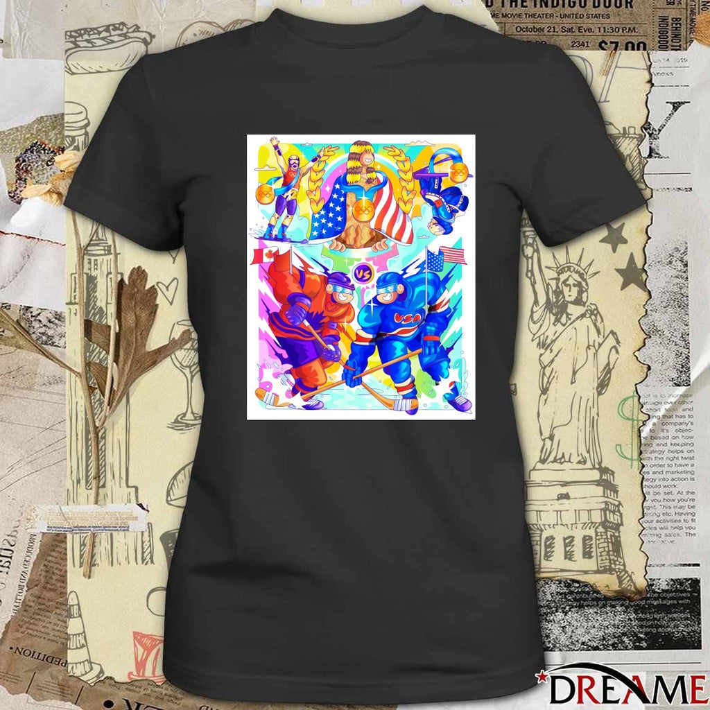 Team USA and Canada 2026 Winter Olympic Hockey Games in Milan Cortina Gago Poster t-shirt