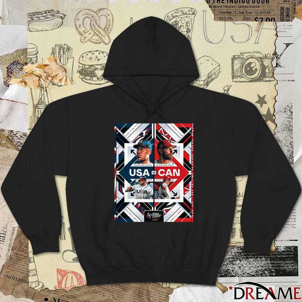 Team USA vs. Team Canada Quarterfinals 2026 World Baseball Classic Houston Poster t-shirt