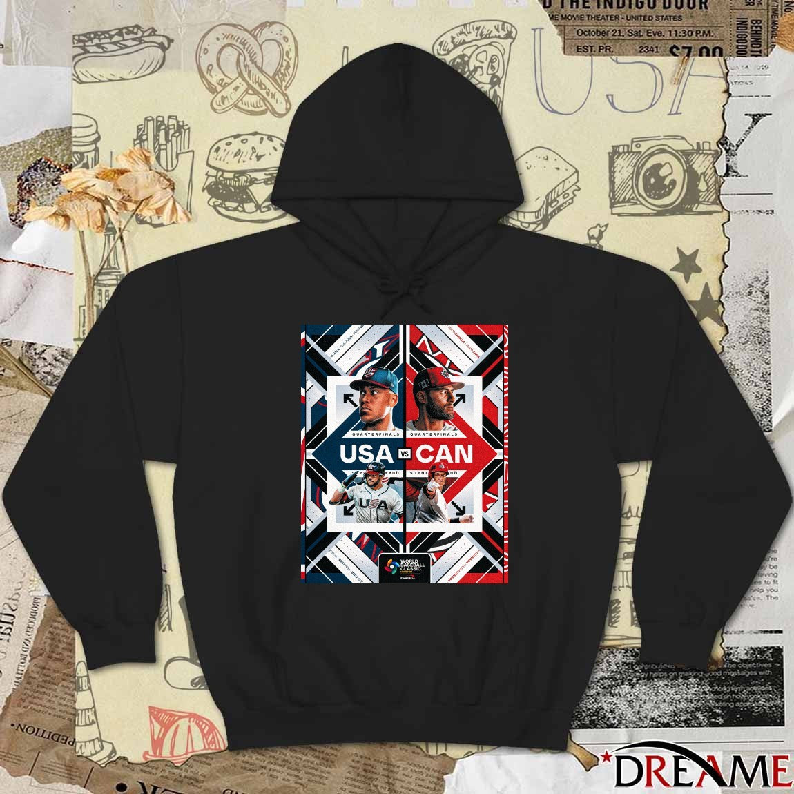 Team USA vs. Team Canada Quarterfinals 2026 World Baseball Classic Houston Poster t-shirt