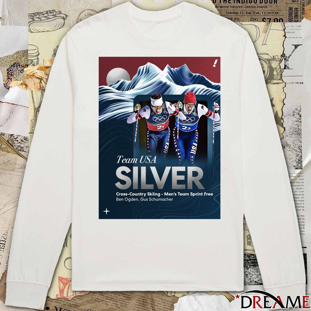 Team USA’s Ben Ogden and Gus Schumacher Silver Medal 2026 Winter OIympics t-shirt