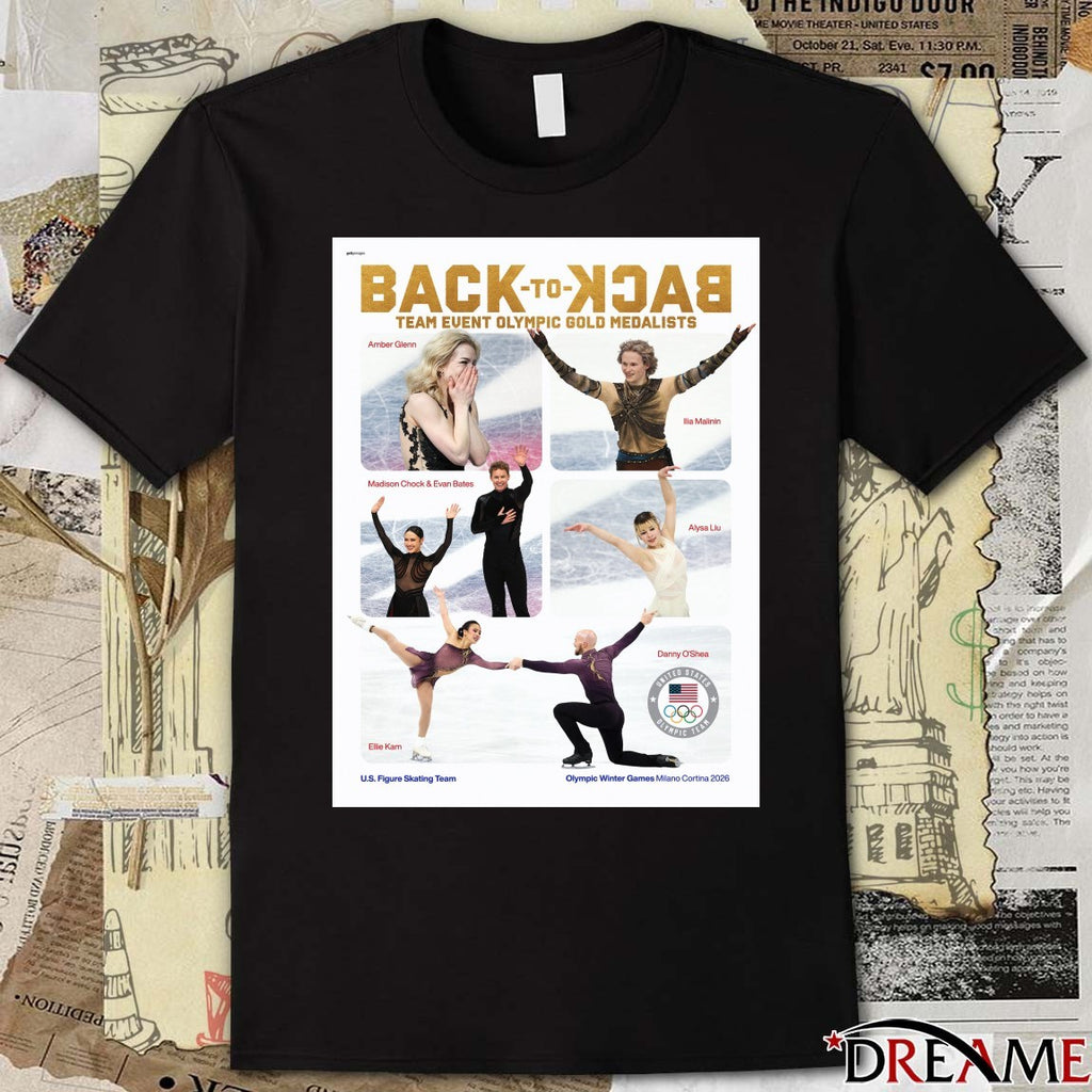 Team Usa Back To Back Team Event Olympic Gold Medalists Milano Cortina 2026 Poster t-shirt