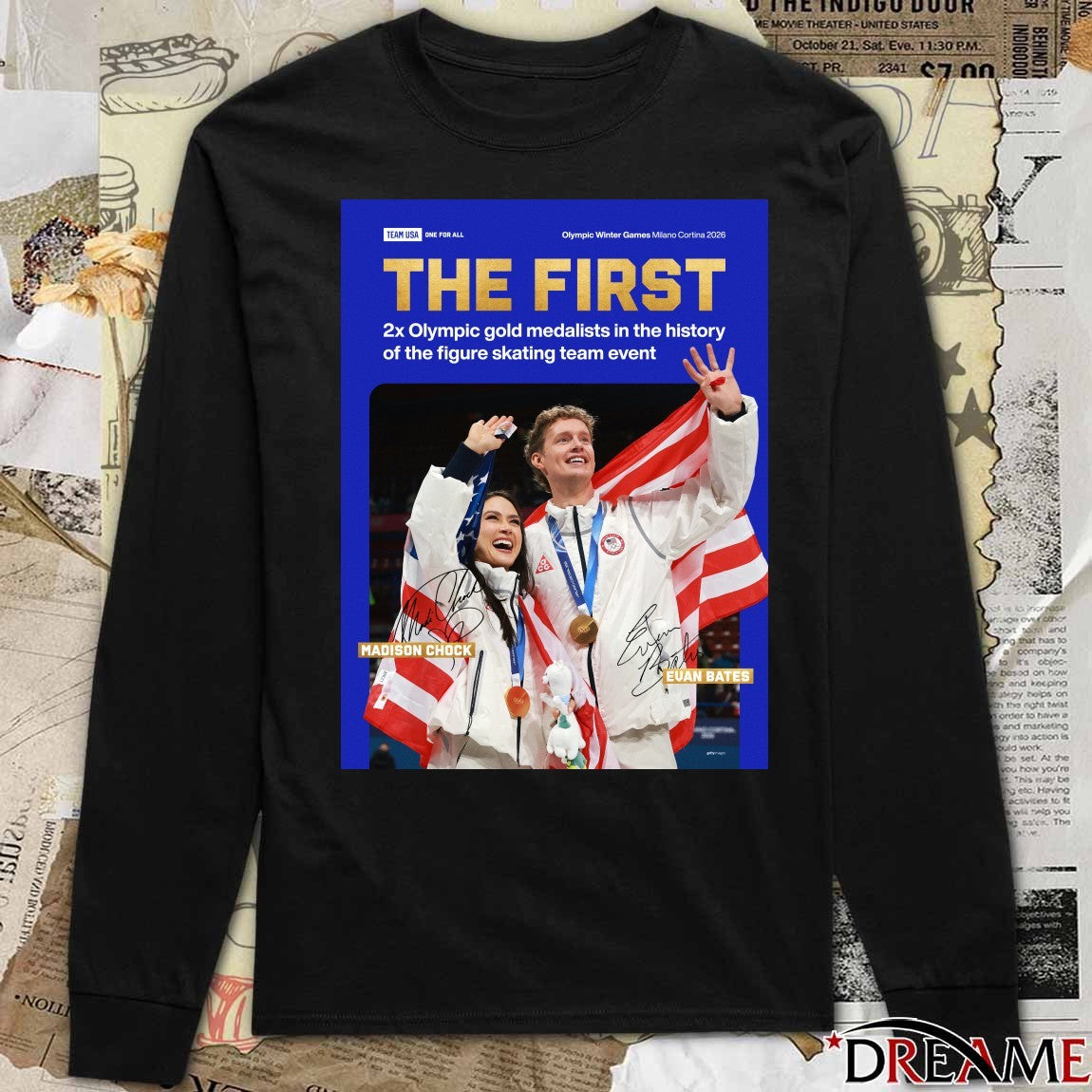 Team Usa The First 2x Olympic Gold Medalists Madison Chock and Evan Bates Signature Poster t-shirt