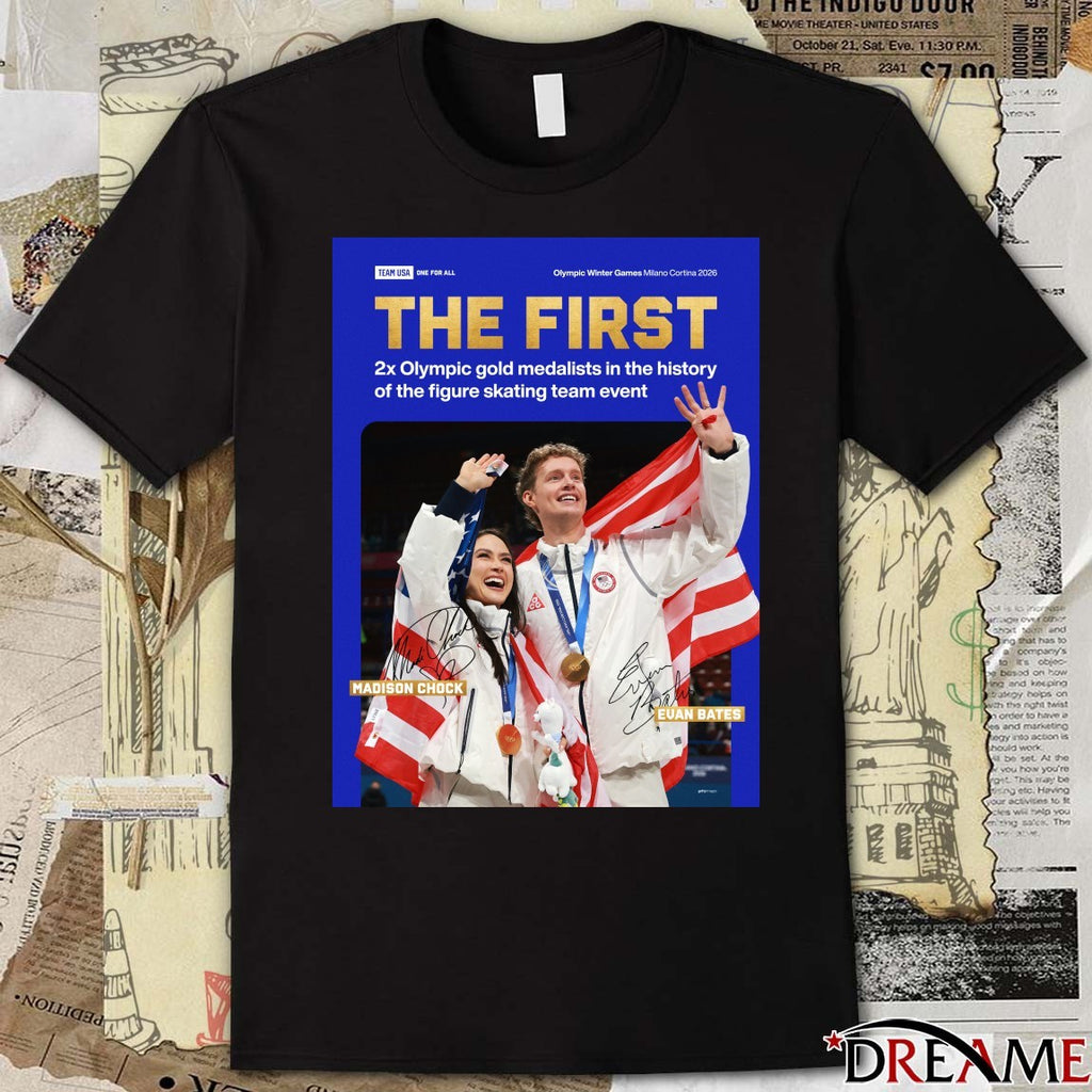 Team Usa The First 2x Olympic Gold Medalists Madison Chock and Evan Bates Signature Poster t-shirt