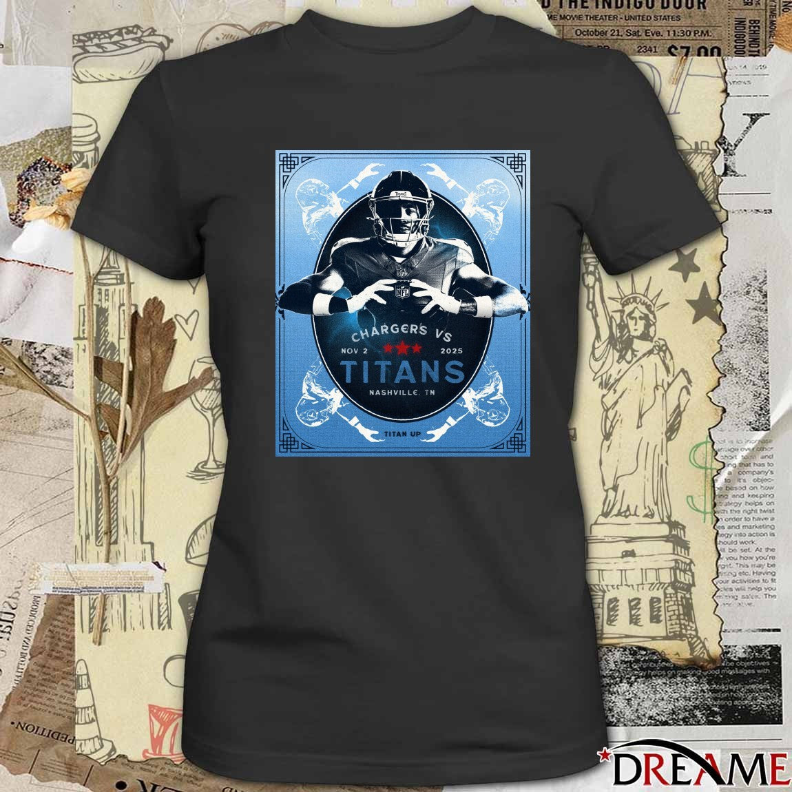Tennessee Titans Vs Los Angeles Chargers November 2, 2025, in Nashville, Tennessee Poster t-shirt