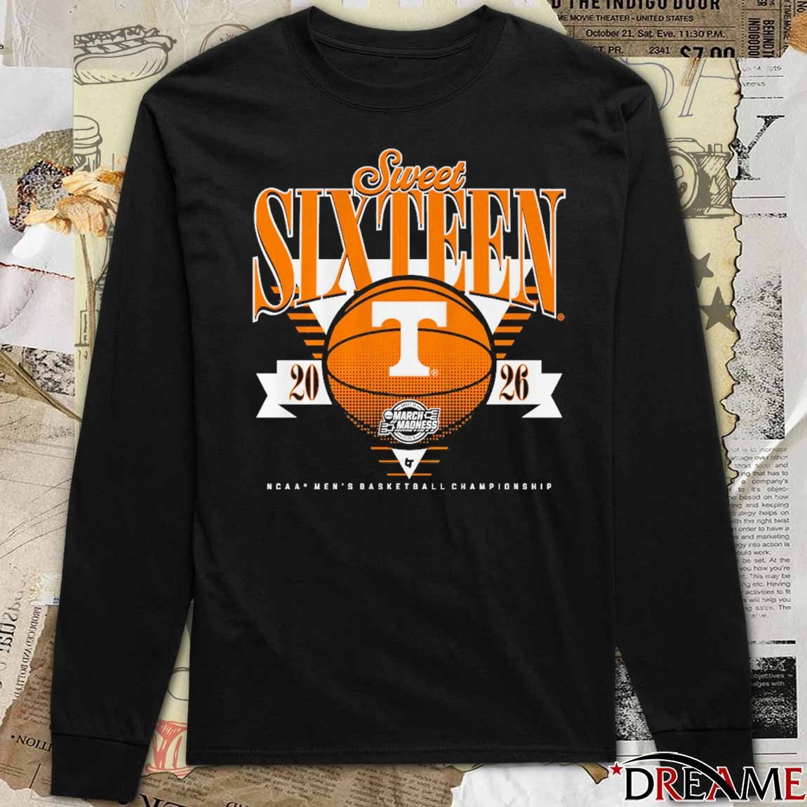 Tennessee Volunteers 2026 NCAA Men’s Basketball March Madness Sweet Sixteen No 6 Seed t-shirt
