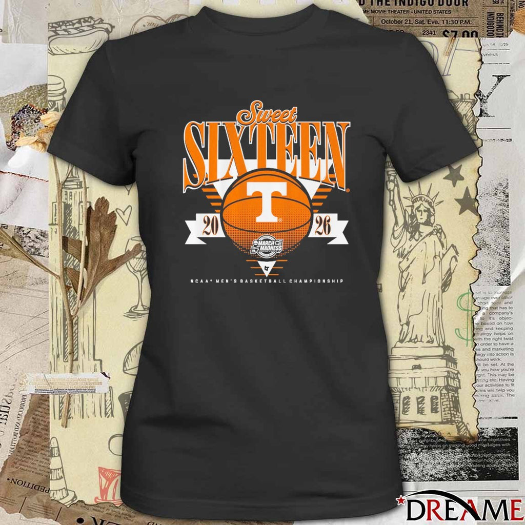 Tennessee Volunteers 2026 NCAA Men’s Basketball March Madness Sweet Sixteen No 6 Seed t-shirt