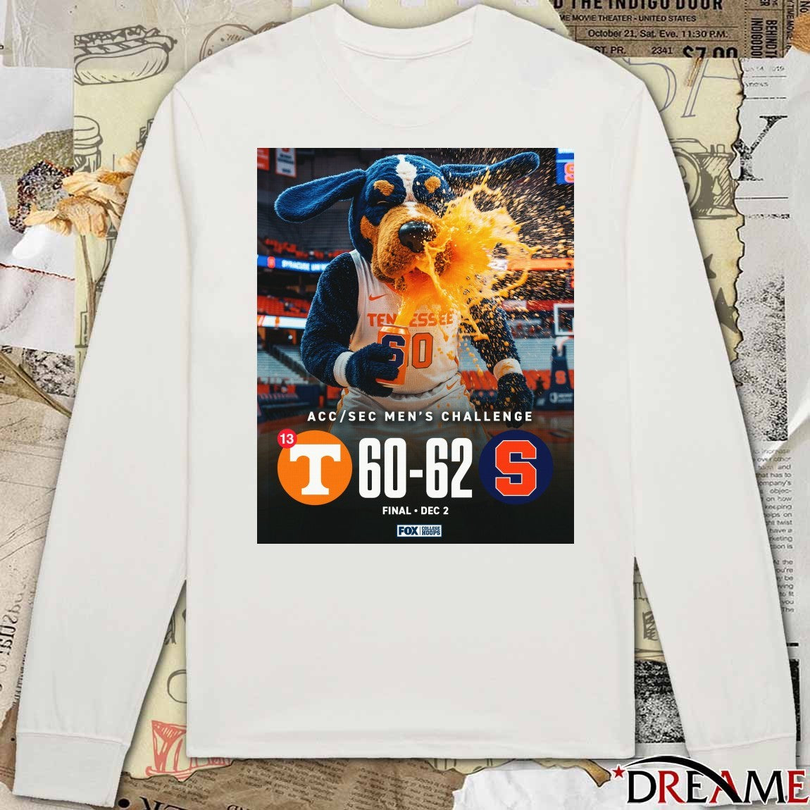 Tennessee Volunteers Vs Syracuse Orange ACC SEC Men’s Challenge Final Score 60 – 62 Dec 2 2025 Poster shirt