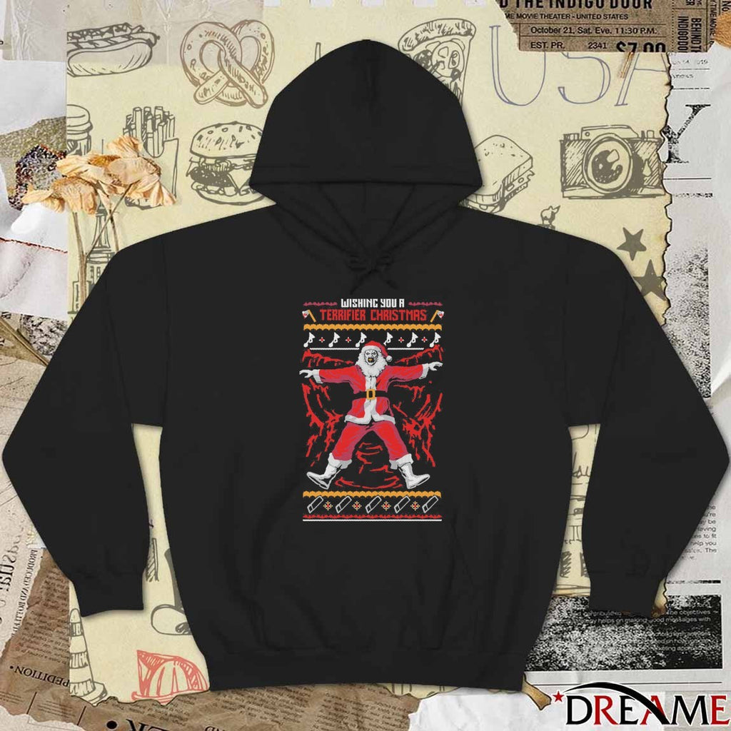 Terrifier 3 Wishing You A Terrifier Ugly Sweater Christmas Santa 2025 t-shirt