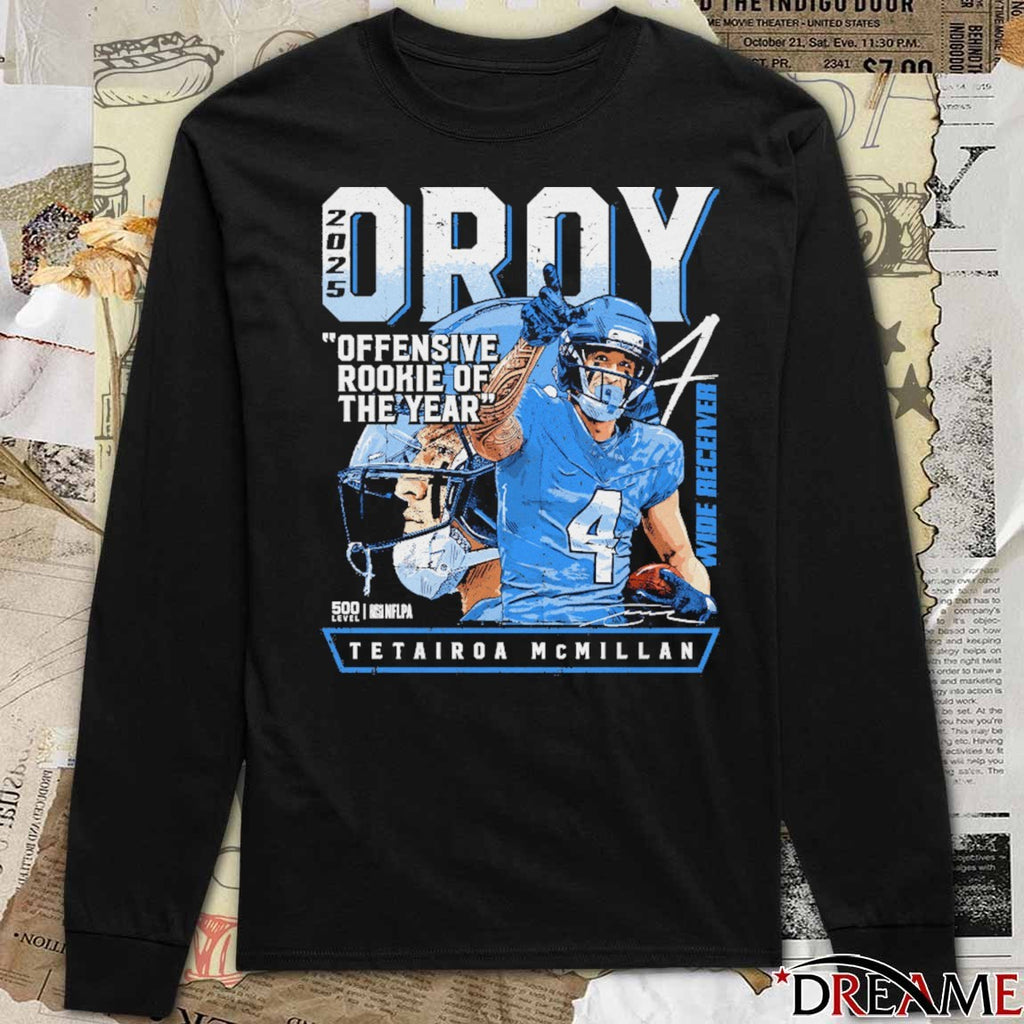 Tetairoa McMillan Carolina Panthers 2025 OROY Offensive Rookie Of The Year Signature t-shirt
