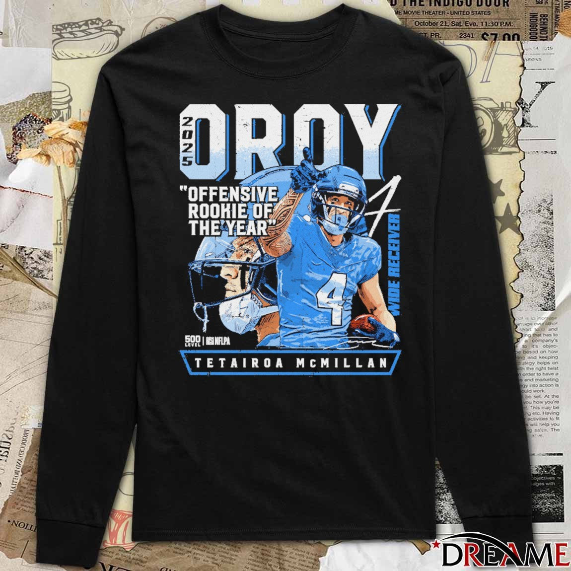 Tetairoa McMillan Carolina Panthers 2025 OROY Offensive Rookie Of The Year Signature t-shirt
