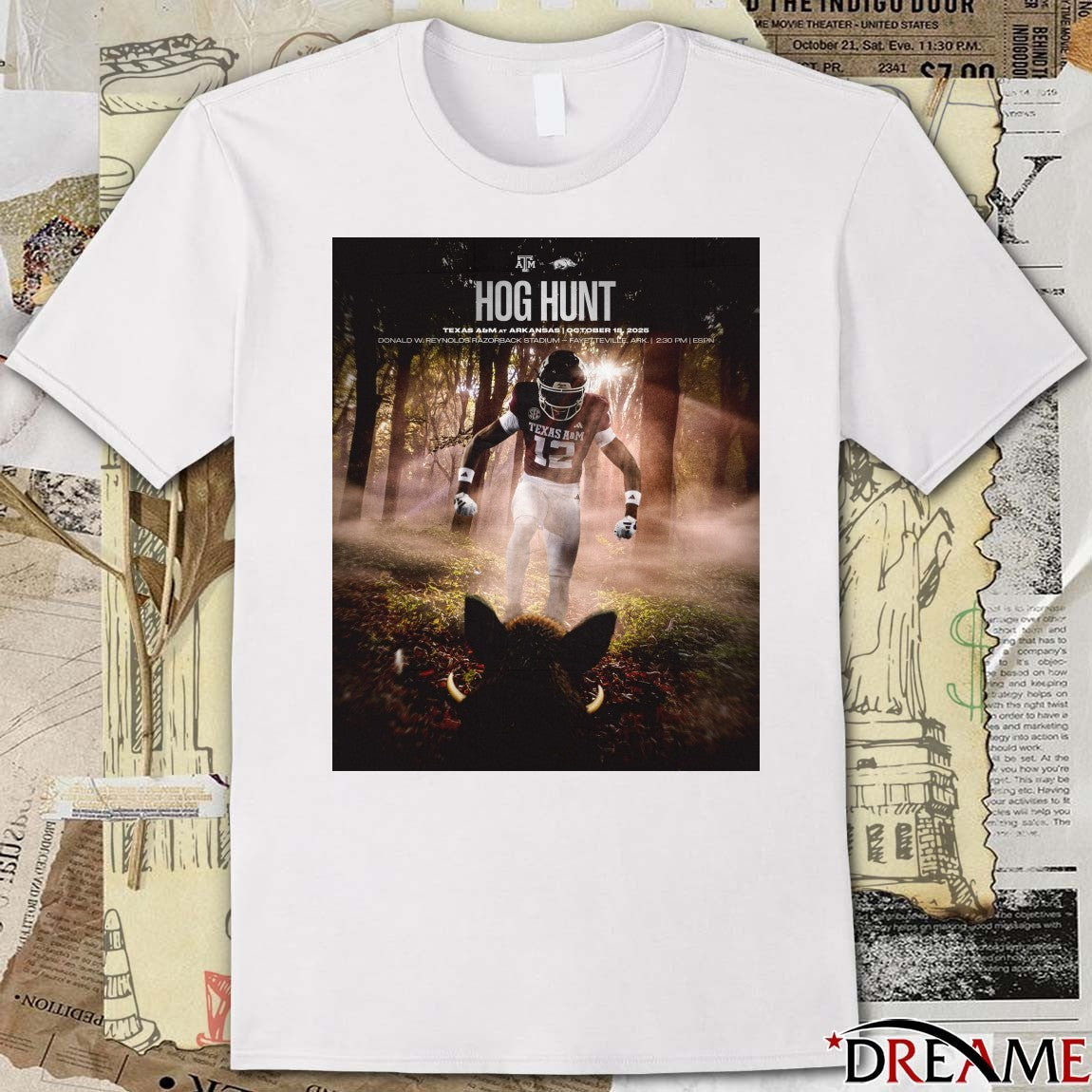 Texas A&M At Arkansas Hog Hunt October 18 2025 Donald W.Reynolds Razorback Stadium Poster t-shirt