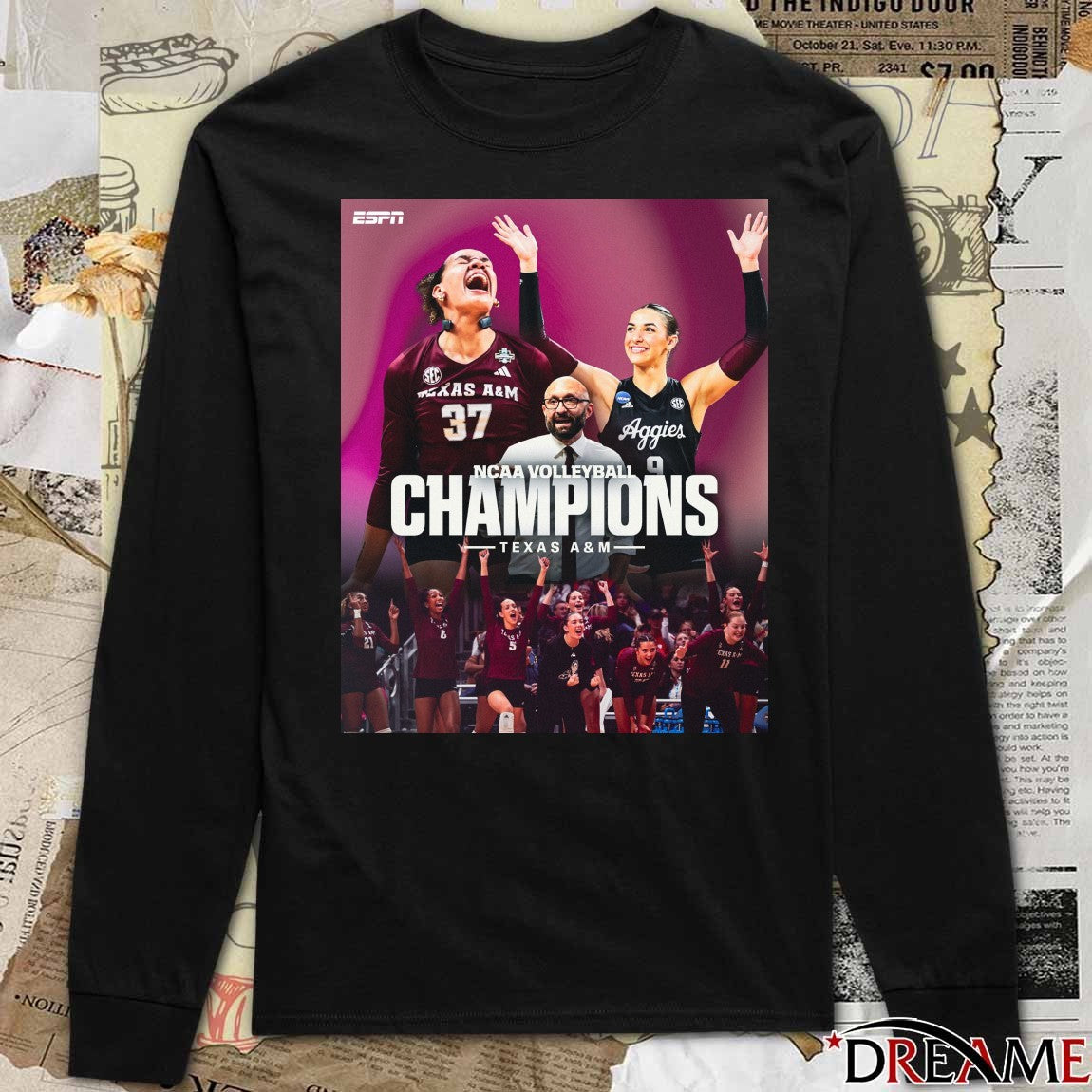 Texas A&M Wins It’s First-ever Volleyball National Championship In School History ESPN Poster t-shirt