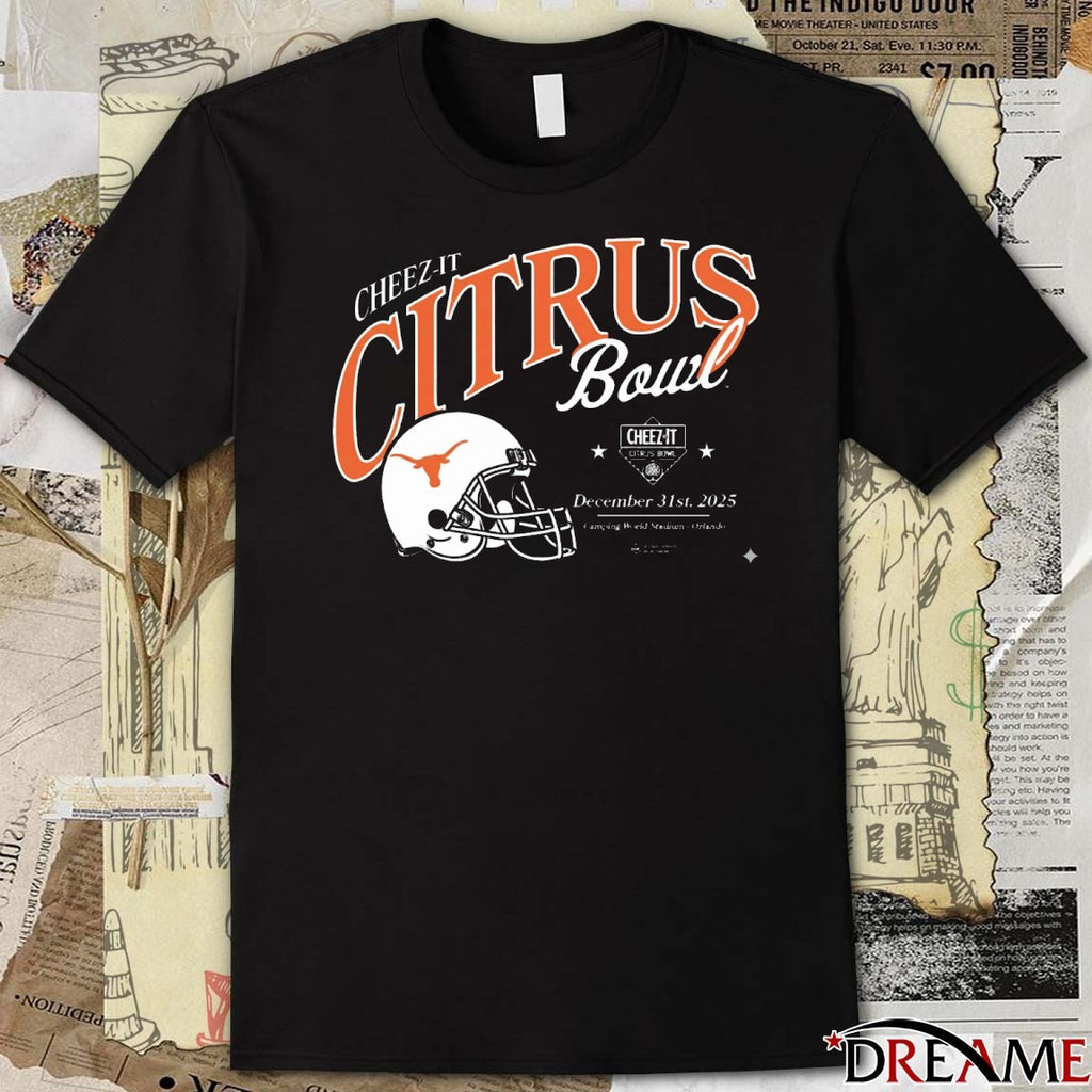 Texas Longhorns 2025 Cheez-It Citrus Bowl Camping World Stadium Orlando December 31 Helmet t-shirt