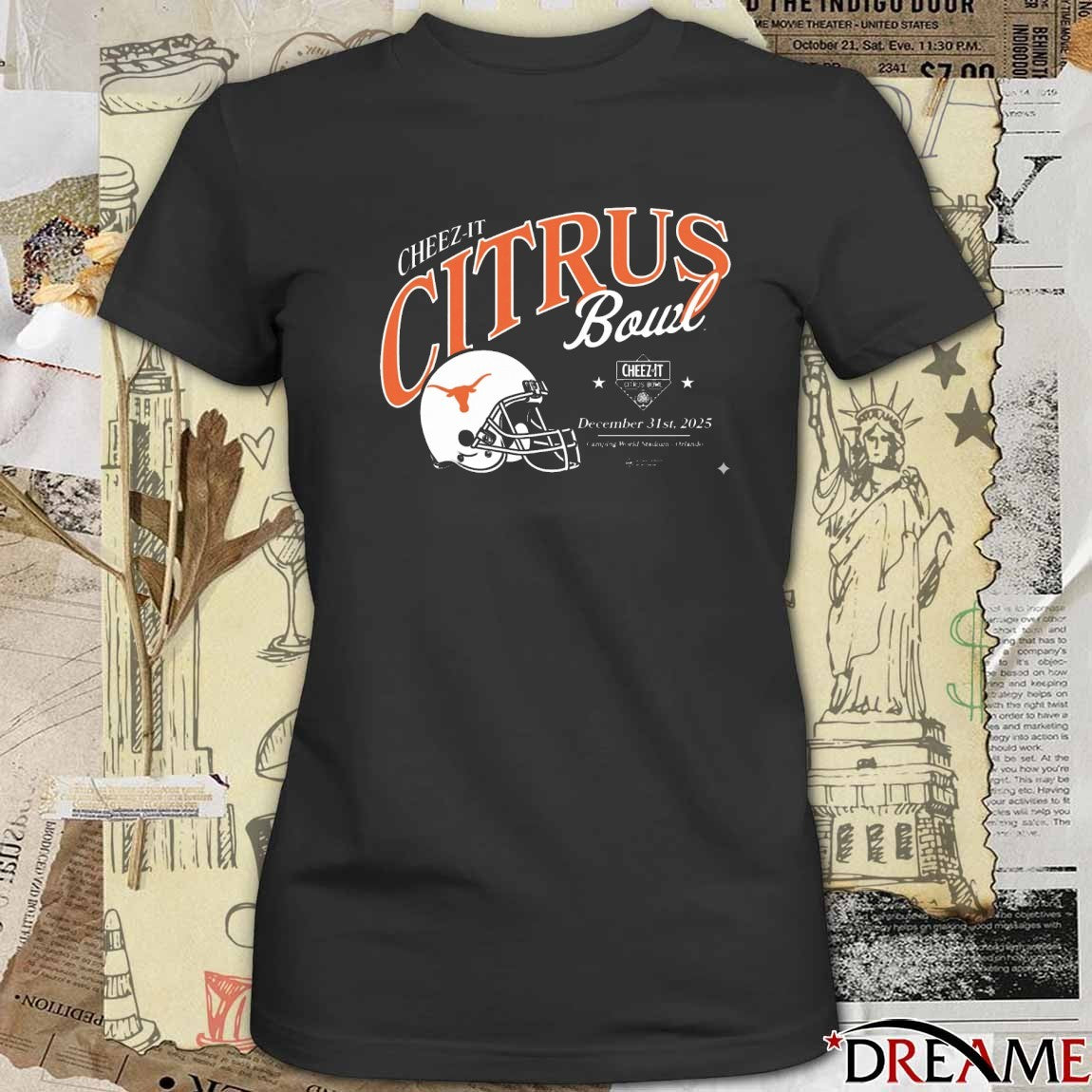 Texas Longhorns 2025 Cheez-It Citrus Bowl Camping World Stadium Orlando December 31 Helmet t-shirt