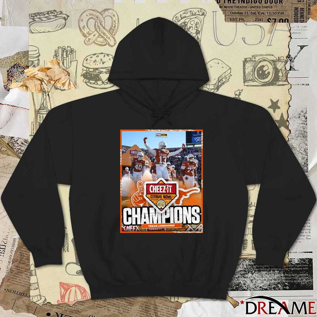 Texas Longhorns 2025 Cheez-It Citrus Bowl Champions FOX CFB Poster t-shirt