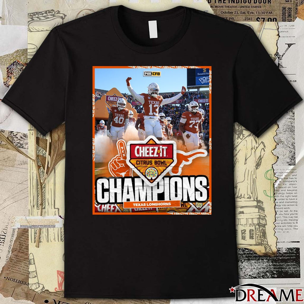 Texas Longhorns 2025 Cheez-It Citrus Bowl Champions FOX CFB Poster t-shirt