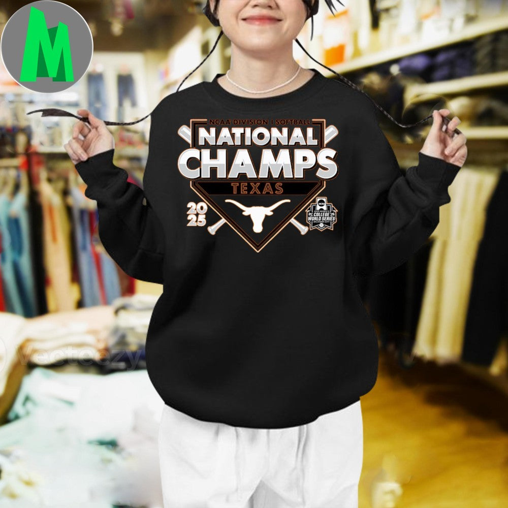 Texas Longhorns 2025 NCAA Softball National Champs Women’s College World Series T-Shirt