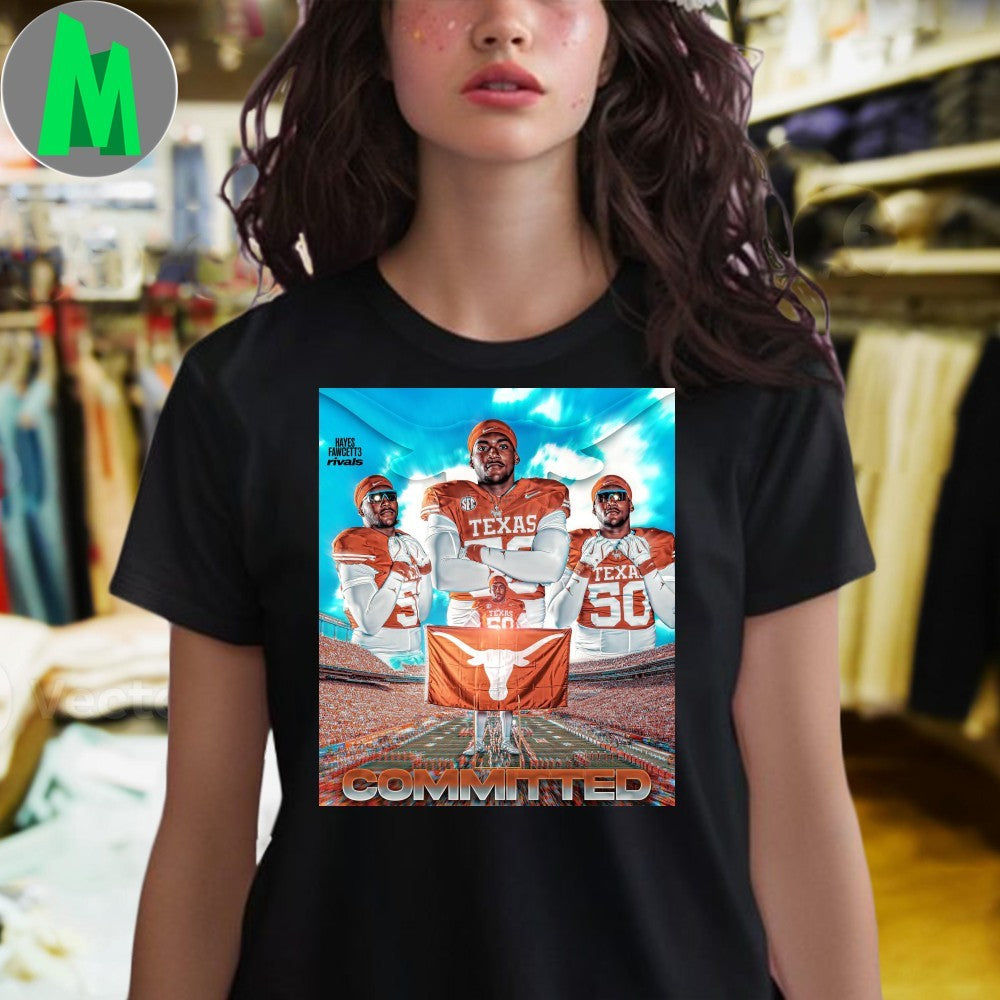 Texas Longhorns Committed Hayes Fawcett 3 Football Recruit T-Shirt