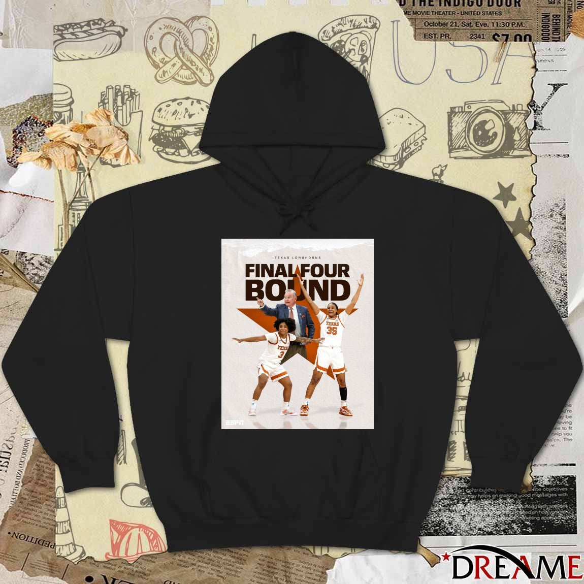 Texas Longhorns Final Four Bound Hook ’Em And Book ’Em 2026 Poster t-shirt