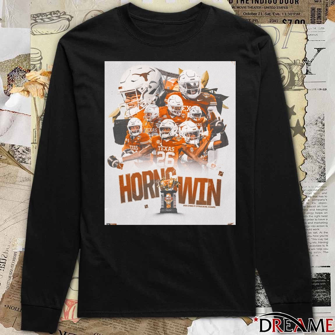Texas Longhorns Horns Win 2025 Cheez-It Citrus Bowl Champions Poster t-shirt