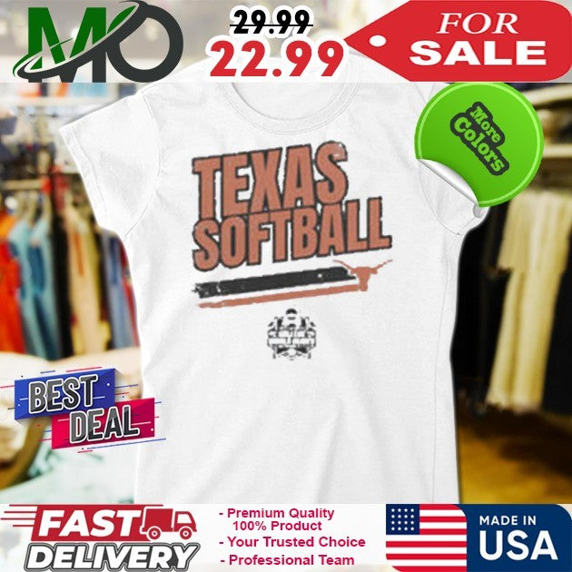 Texas Longhorns Softball Women’s College World Series Stripe Logo Fan Shirt
