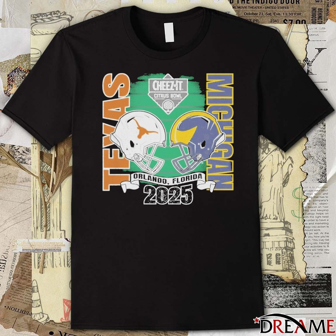 Texas Longhorns Vs Michigan Wolverines 2025 Cheez-It Citrus Bowl Orlando Florida Helmets t-shirt