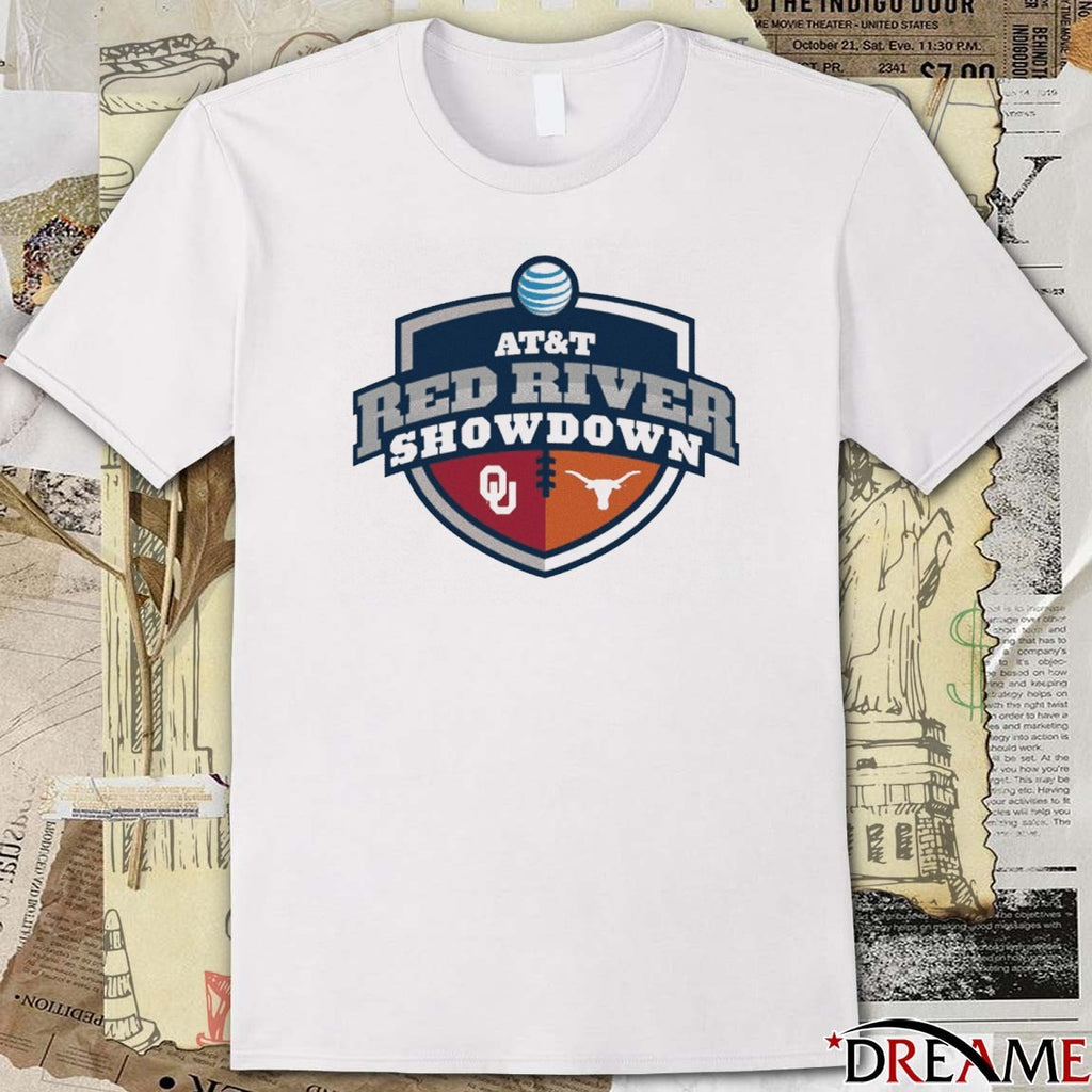 Texas Longhorns Vs Oklahoma Sooners AT&T Red River Showdown Logo 2025 t-shirt
