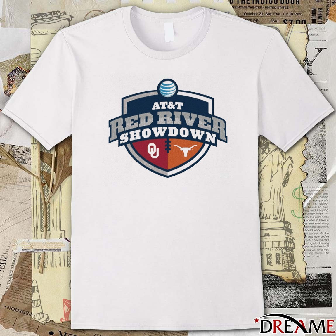 Texas Longhorns Vs Oklahoma Sooners AT&T Red River Showdown Logo 2025 t-shirt