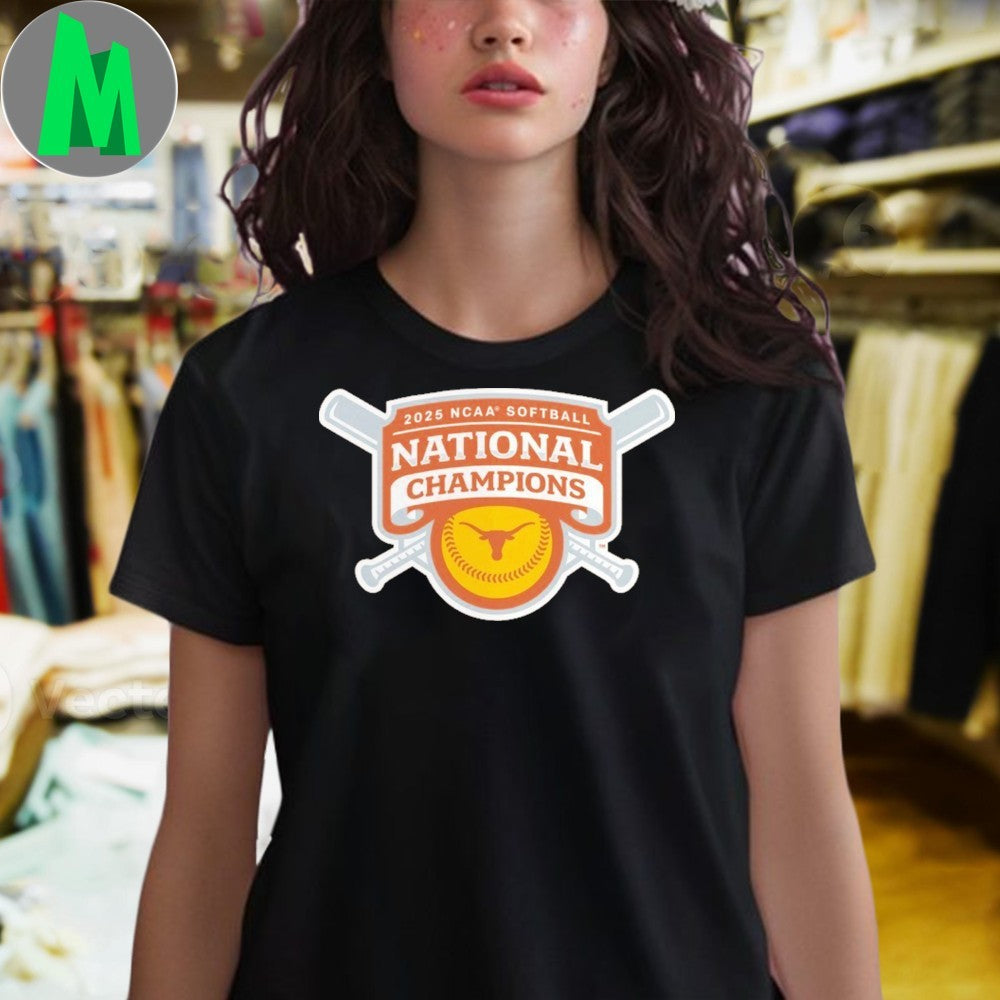 Texas Orange Texas Longhorns 2025 NCAA Softball National Champions Women’s College World Series Logo T-Shirt