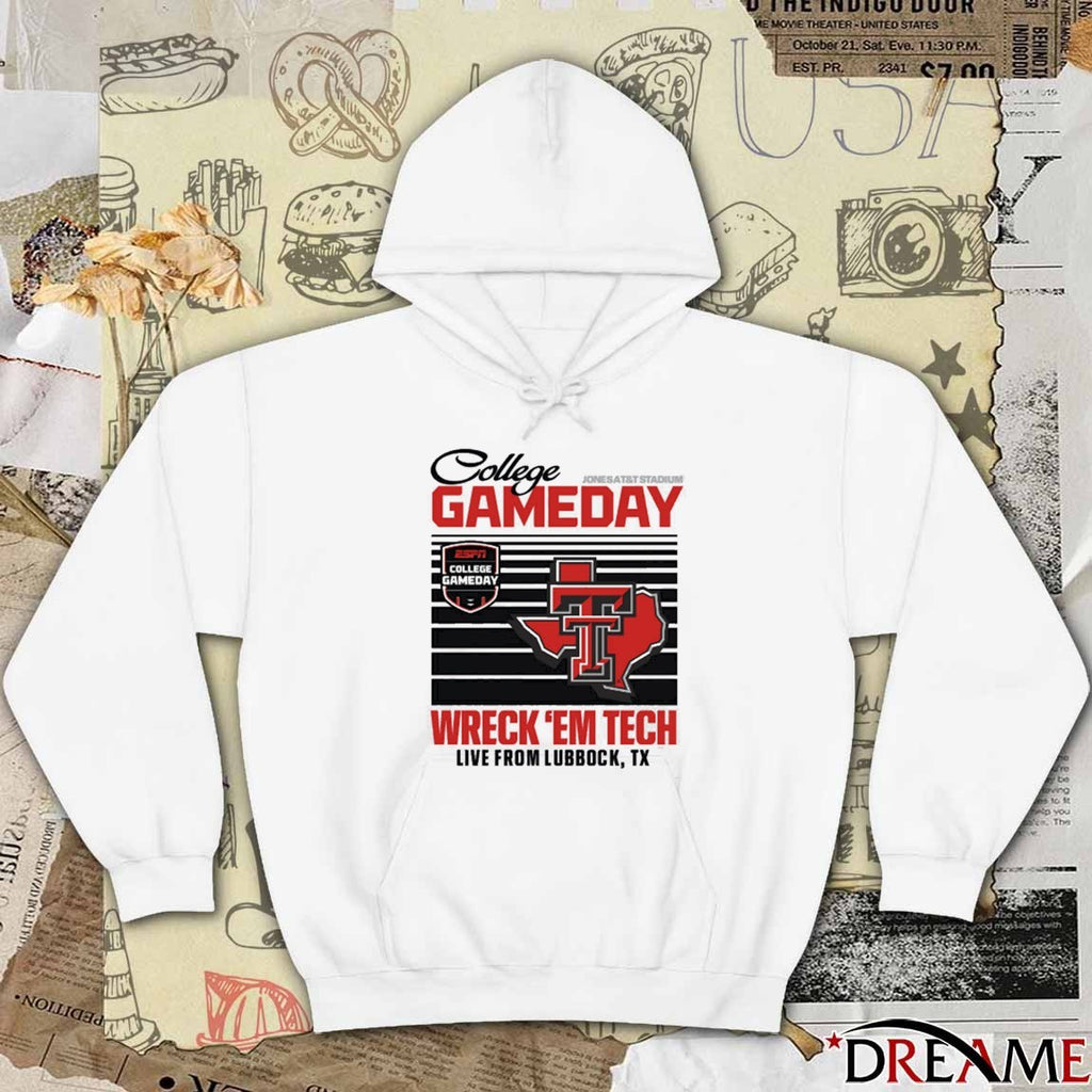 Texas Tech Red Raider ESPN College Gameday Wreck’Em Tech Live From Lubbock TX Jones AT&T Stadium t-shirt