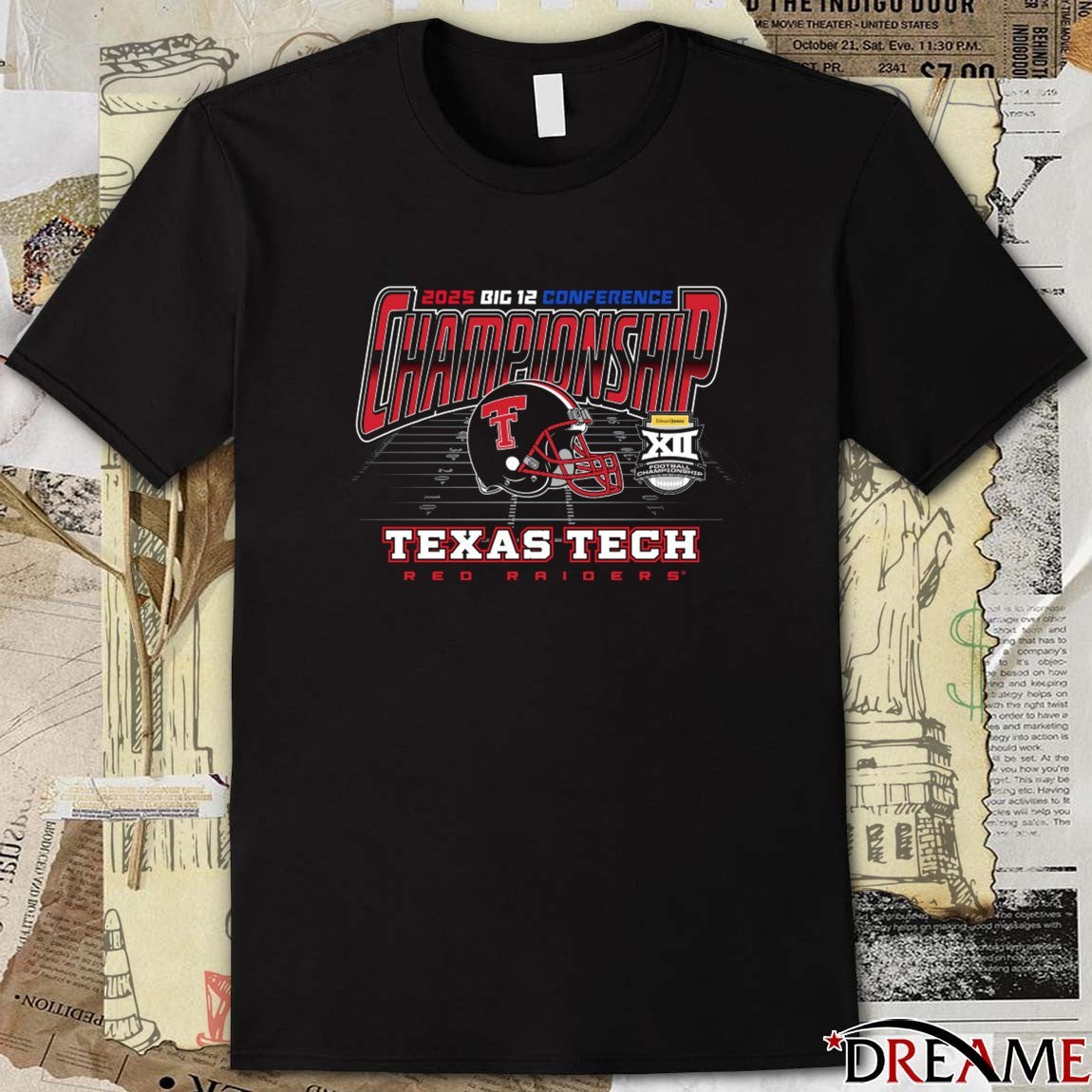Texas Tech Red Raiders 2025 BIG 12 Conference Championship Pay Dirt Helmet t-shirt