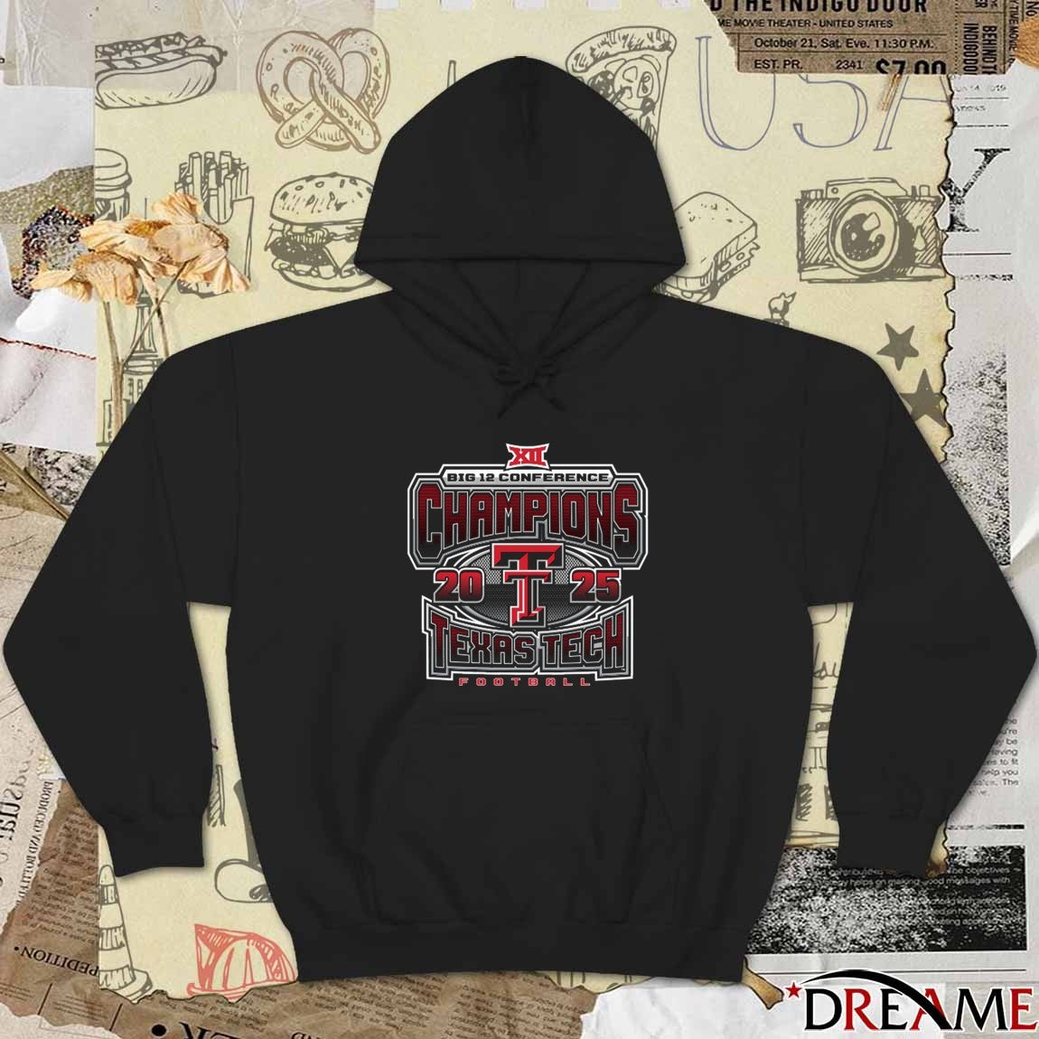 Texas Tech Red Raiders 2025 Big 12 Football Conference Champions Grid Iron t-shirt