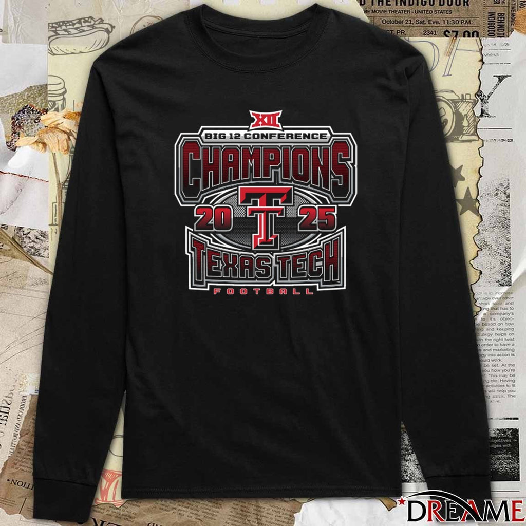 Texas Tech Red Raiders 2025 Big 12 Football Conference Champions Grid Iron t-shirt