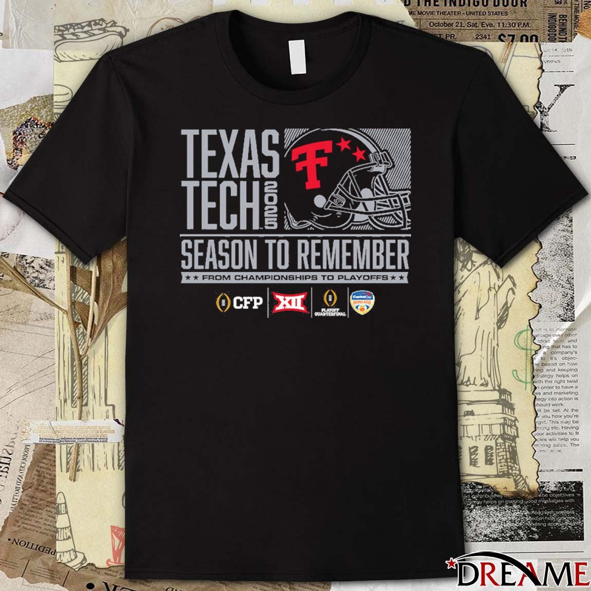 Texas Tech Red Raiders 2025 Football Season To Remember From Championships To Playoffs t-shirt