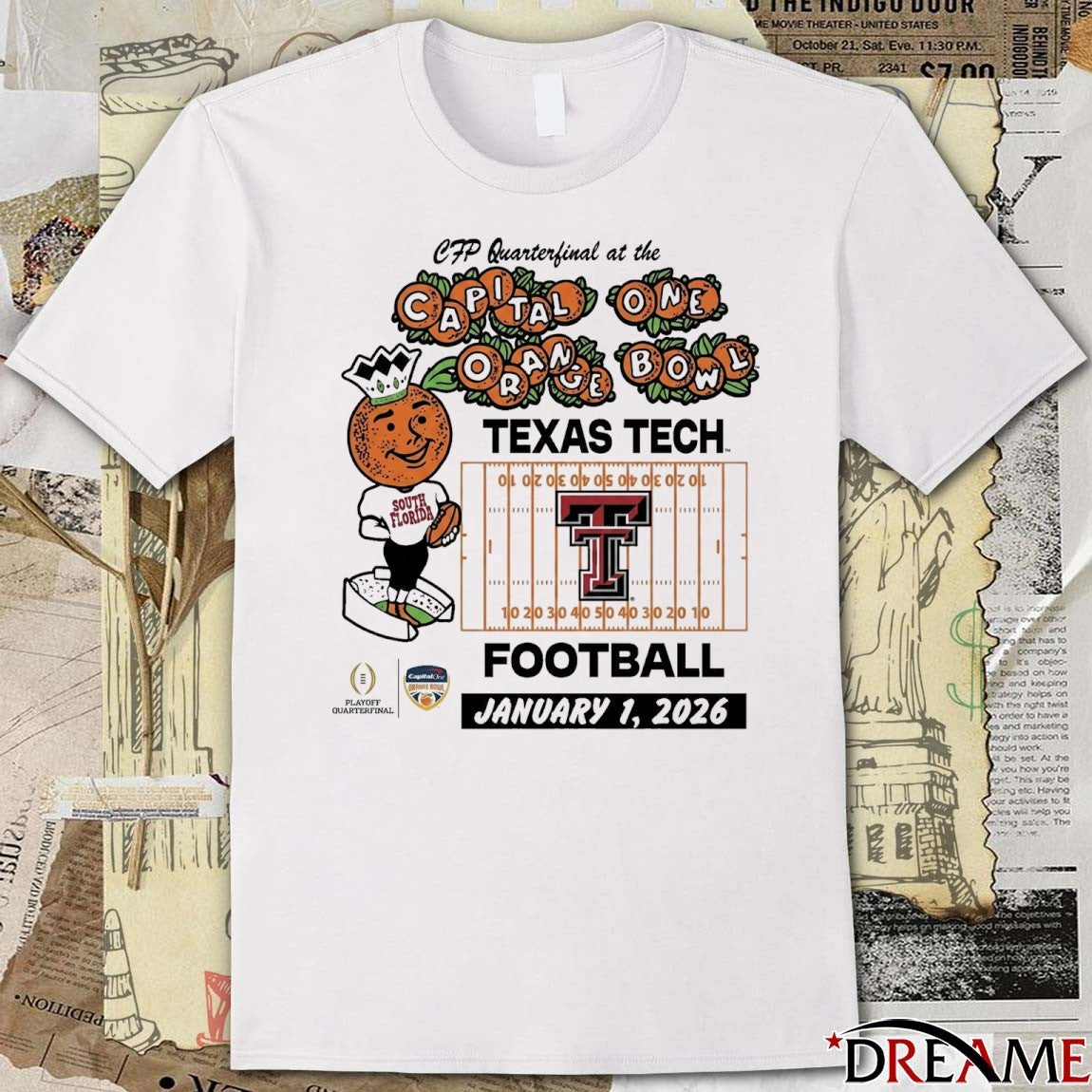 Texas Tech Red Raiders 2026 CFP Quarterfinal At The Capital One Orange Bowl Jan 1 t-shirt