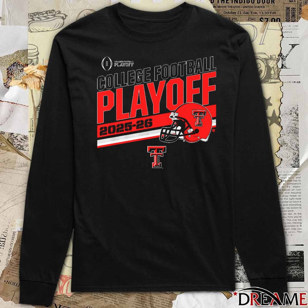 Texas Tech Red Raiders Football 2025-26 College Football Playoff Stripe Helmet t-shirt