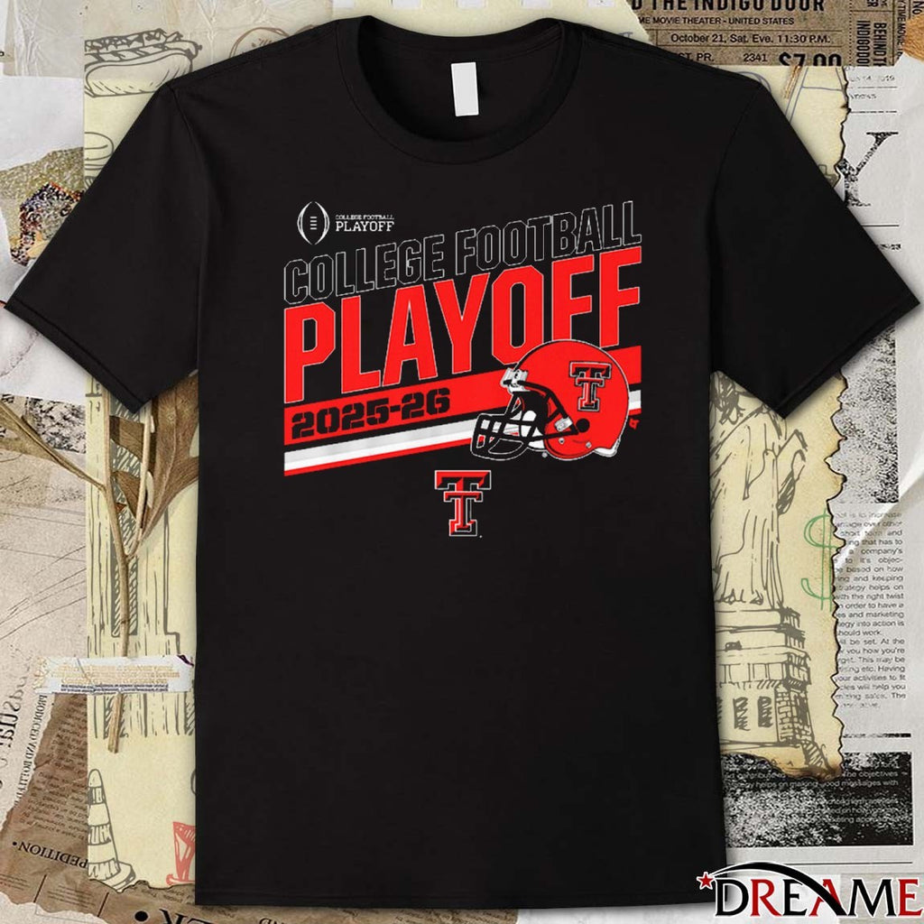 Texas Tech Red Raiders Football 2025-26 College Football Playoff Stripe Helmet t-shirt