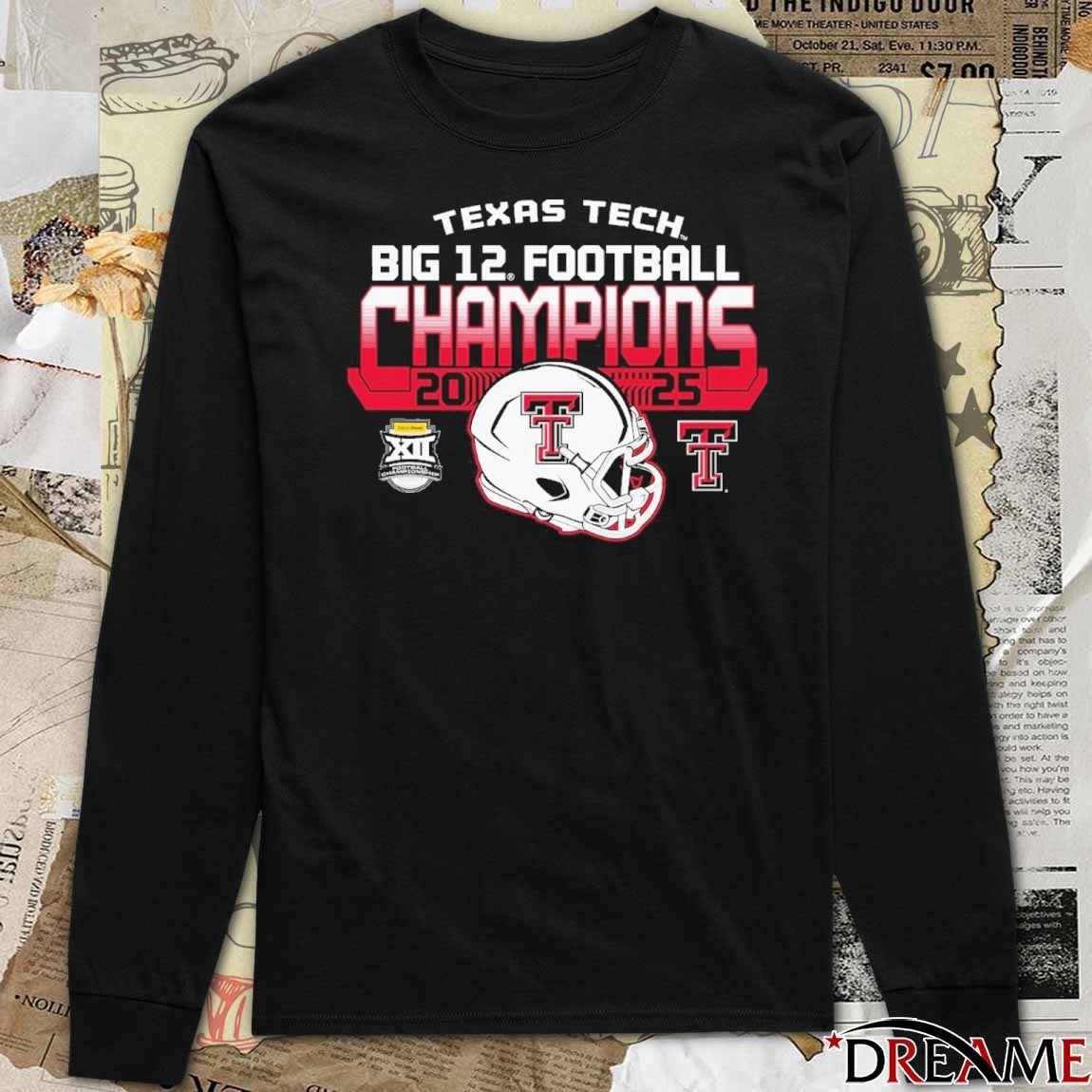 Texas Tech Red Raiders Football 2025 Big 12 Champions Helmet t-shirt