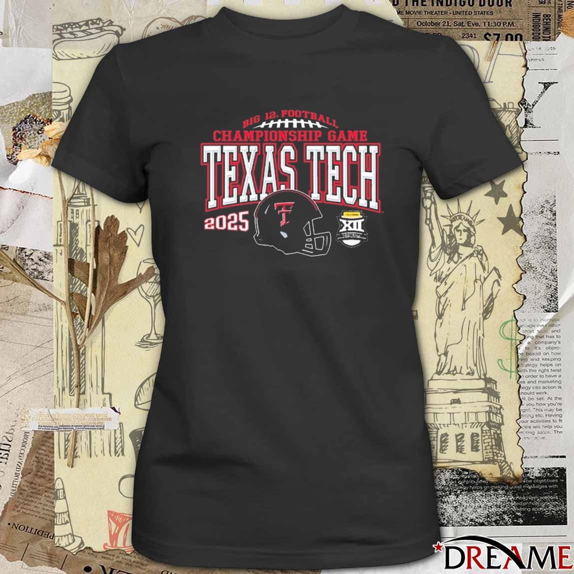 Texas Tech Red Raiders Football NCAA 2025 Big 12 Championship Game Bound Helmet t-shirt