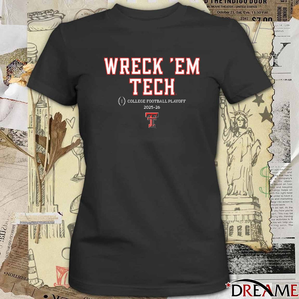 Texas Tech Red Raiders Football Wreck ‘Em Tech 2025-26 College Football Playoff Team Slogan t-shirt