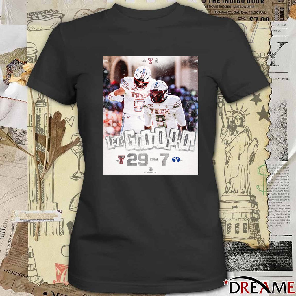 Texas Tech Red Raiders Vs BYU Cougars 29-7 Final Score Let’s Go Poster t-shirt