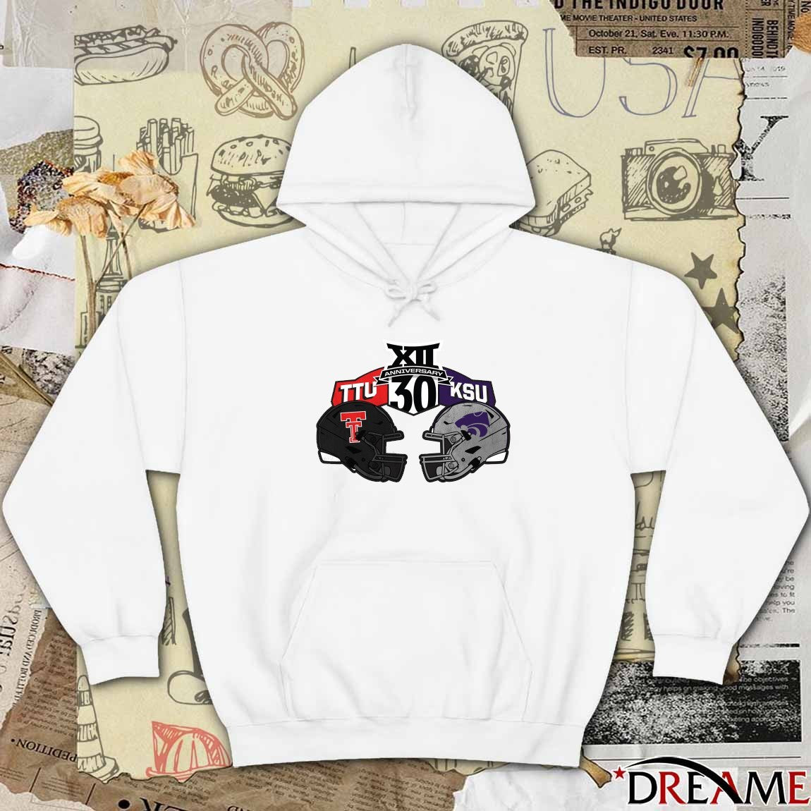 Texas Tech Red Raiders Vs Kansas State Wildcats Football 2025 Big 12 Conference 30th Anniversary Helmet t-shirt