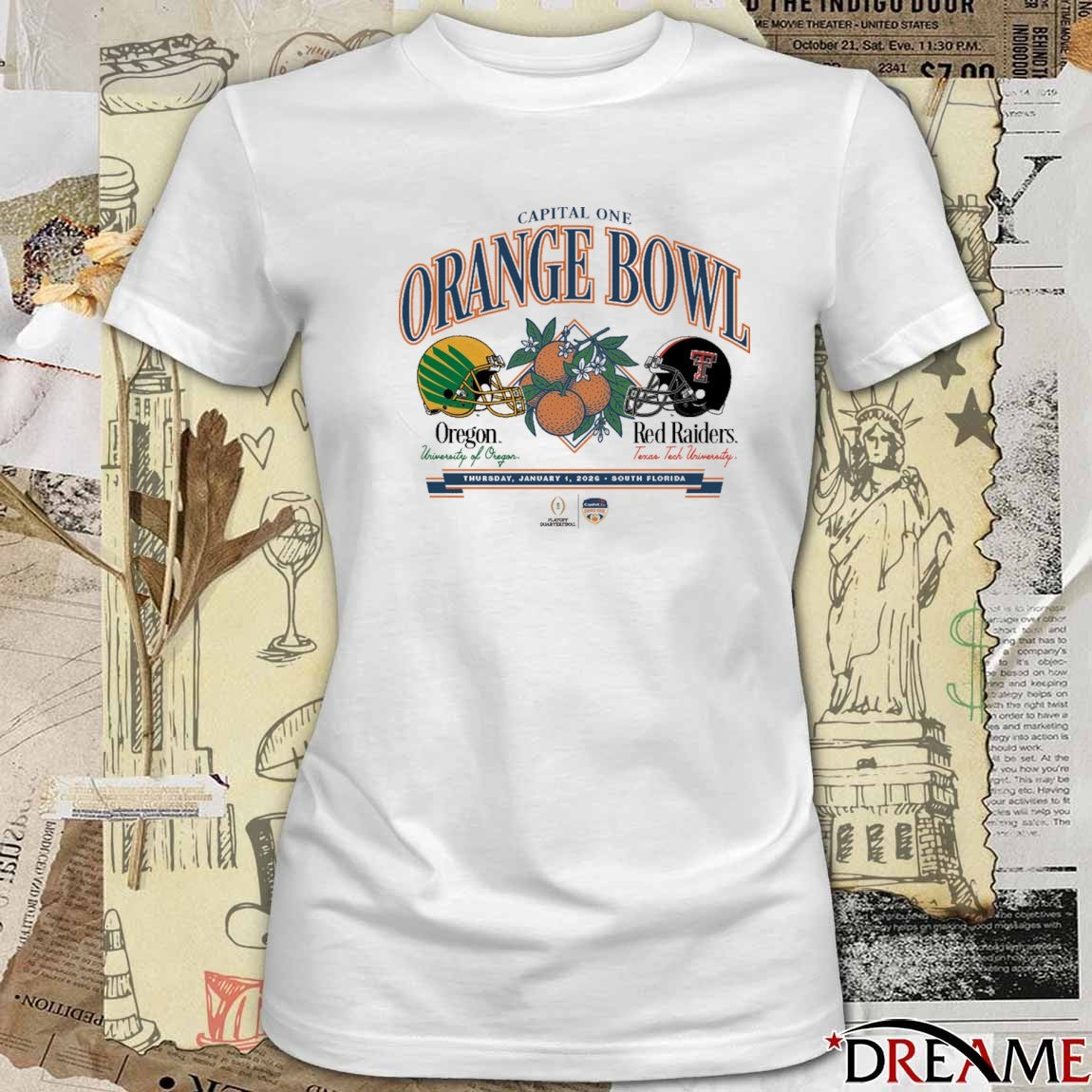 Texas Tech vs. Oregon 2026 Capital One Orange Bowl Thursday Jan 1 South Florida Helmets t-shirt
