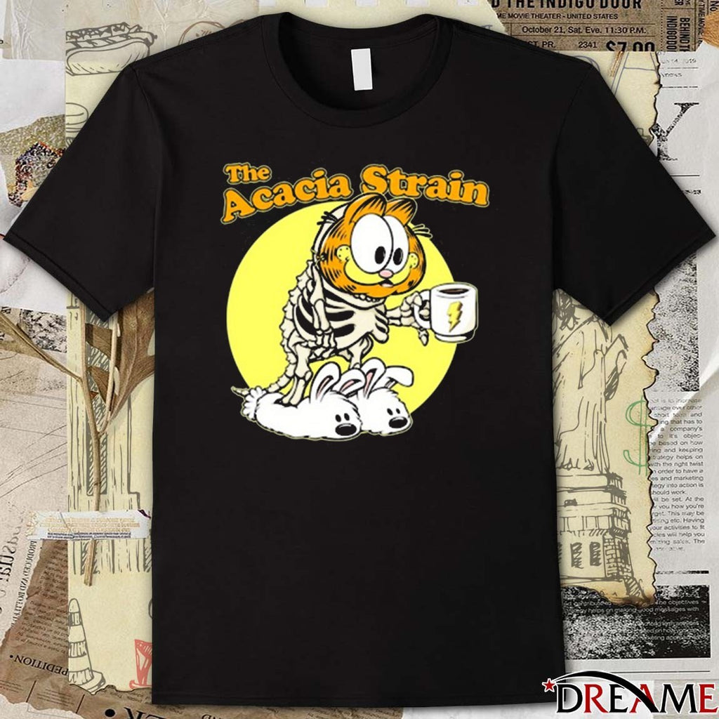 The Acacia Strain Garfield Skeleton Cat Coffee Fanart t-shirt