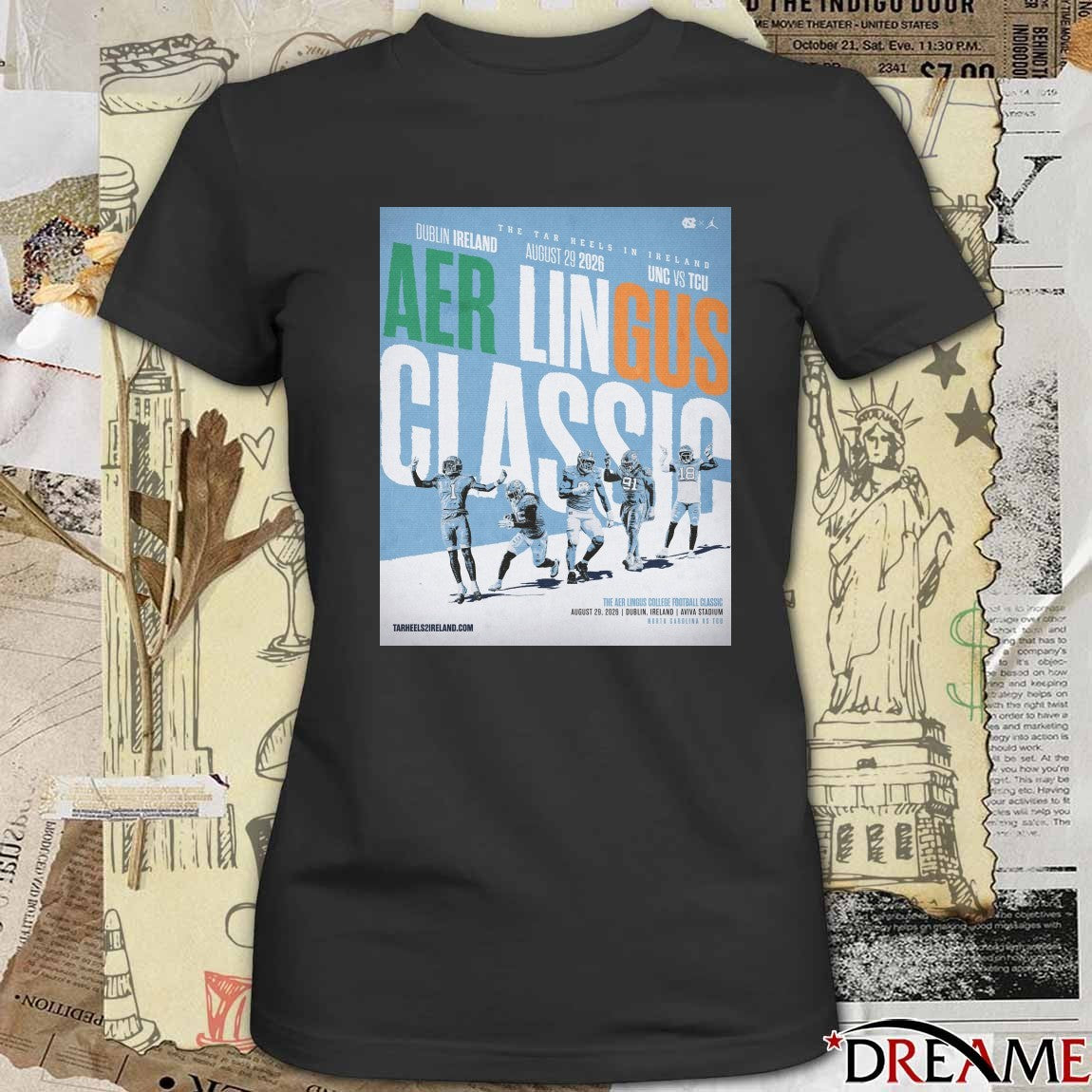 The Aer LinGus College Football Classic August 29 2026 Aviva Stadium North Carolina Vs TCU Poster t-shirt