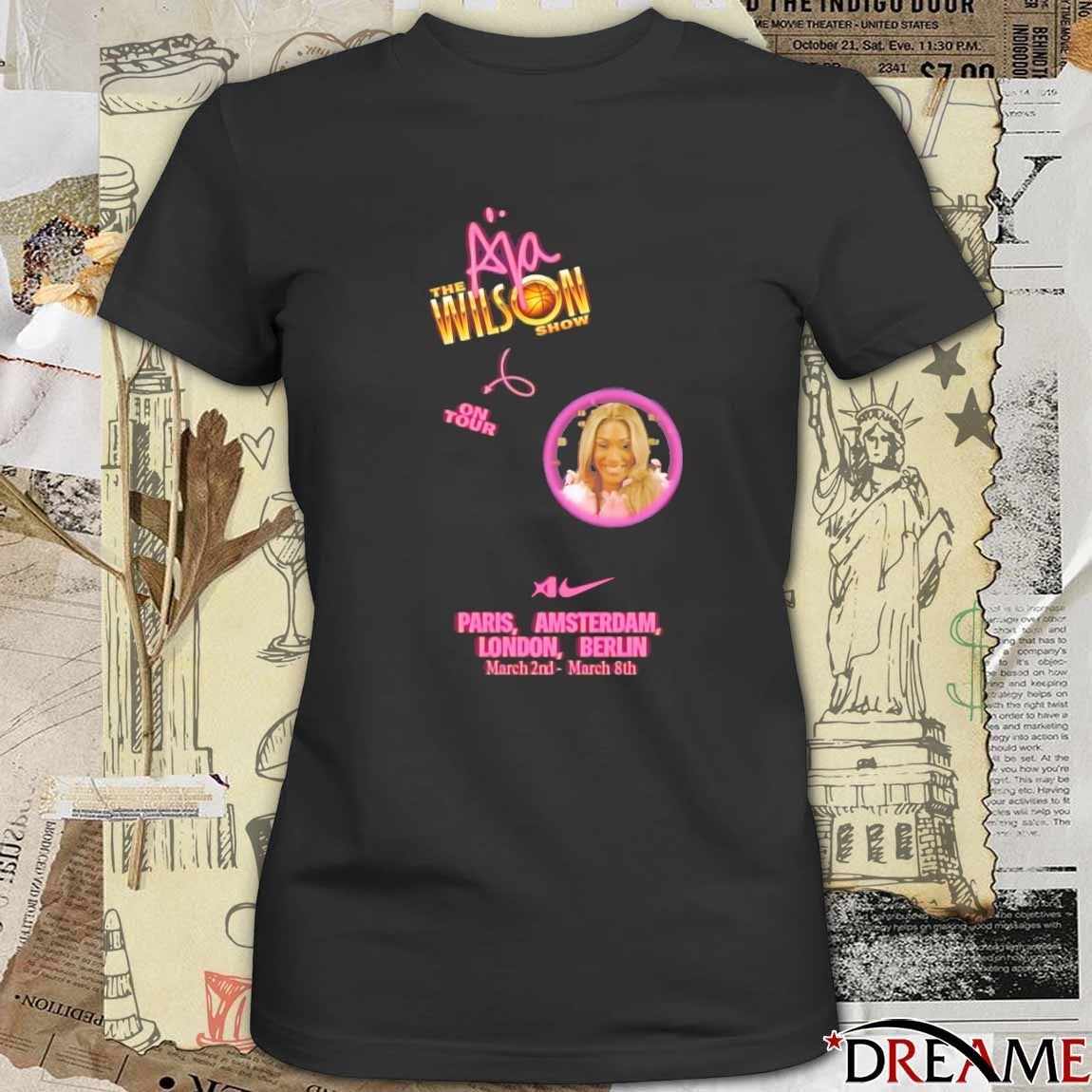 The Aja Wilson Show On Tour Paris Amsterdam London Berlin 2026 t-shirt