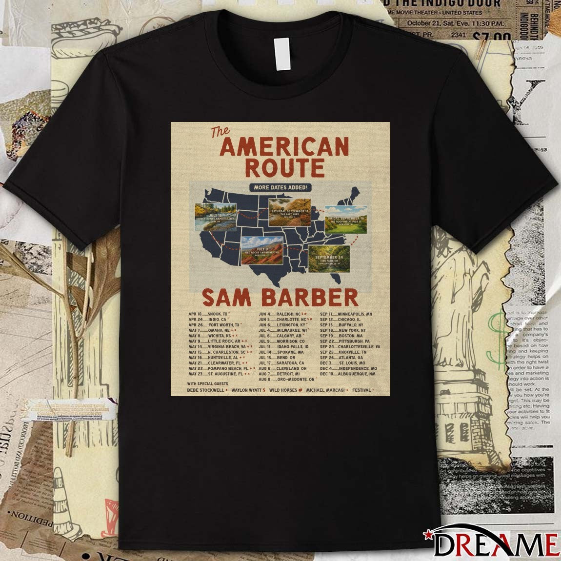 The American Route Tour More Dates Added Sam Barber Apr 10 – Dec 10 Poster t-shirt
