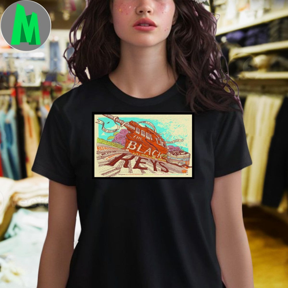 The Black Keys Red Rocks Amphitheatre 2025 Concert T-Shirt Blues Rock Band Tee Music Merch