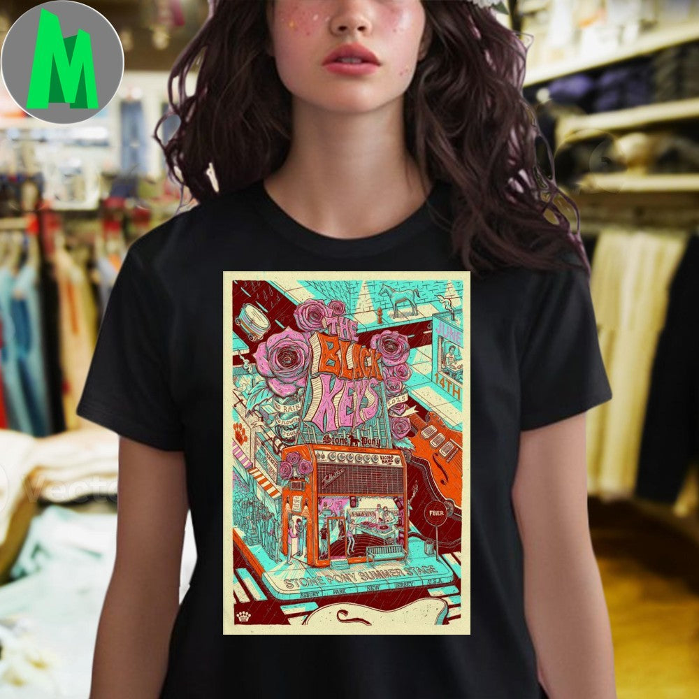 The Black Keys Stone Pony Summer Stage Asbury Park NJ June 14 2025 Concert Poster Shirt